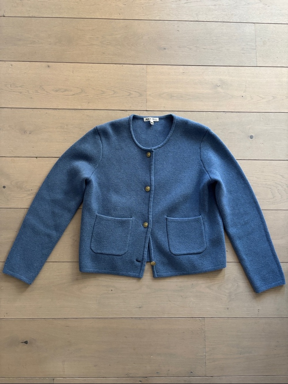 Alex Mill Blue Button-Front Knit Cardigan